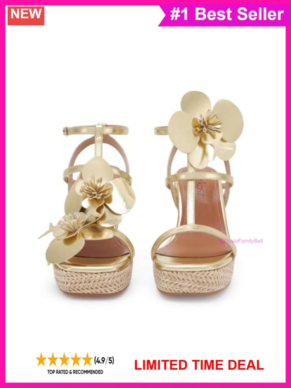 Raffia Wedge Sandals Strappy Platform Heels Faux Leather